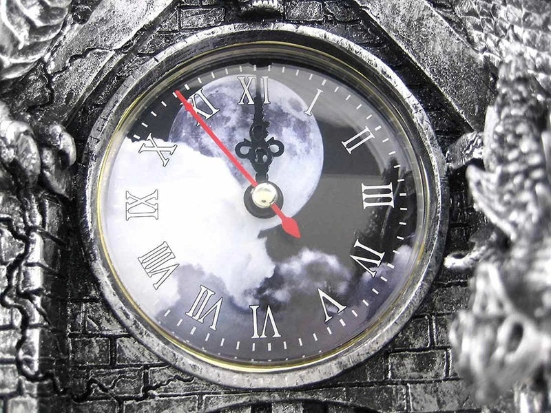 DWK Dragon Vintage Pendulum Clock | Victorian Halloween Decor | Witchy Decor Gothic Home Decorative Desk Accessories | Dragon Home Decor Small Table Clocks - 13" - Image 3